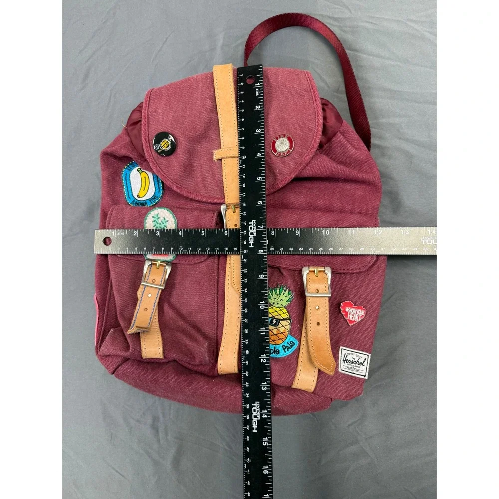 Herschel‎ Supply Co Select Series Burgundy Dawson Backpack Patches Leather Trim